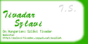 tivadar szlavi business card